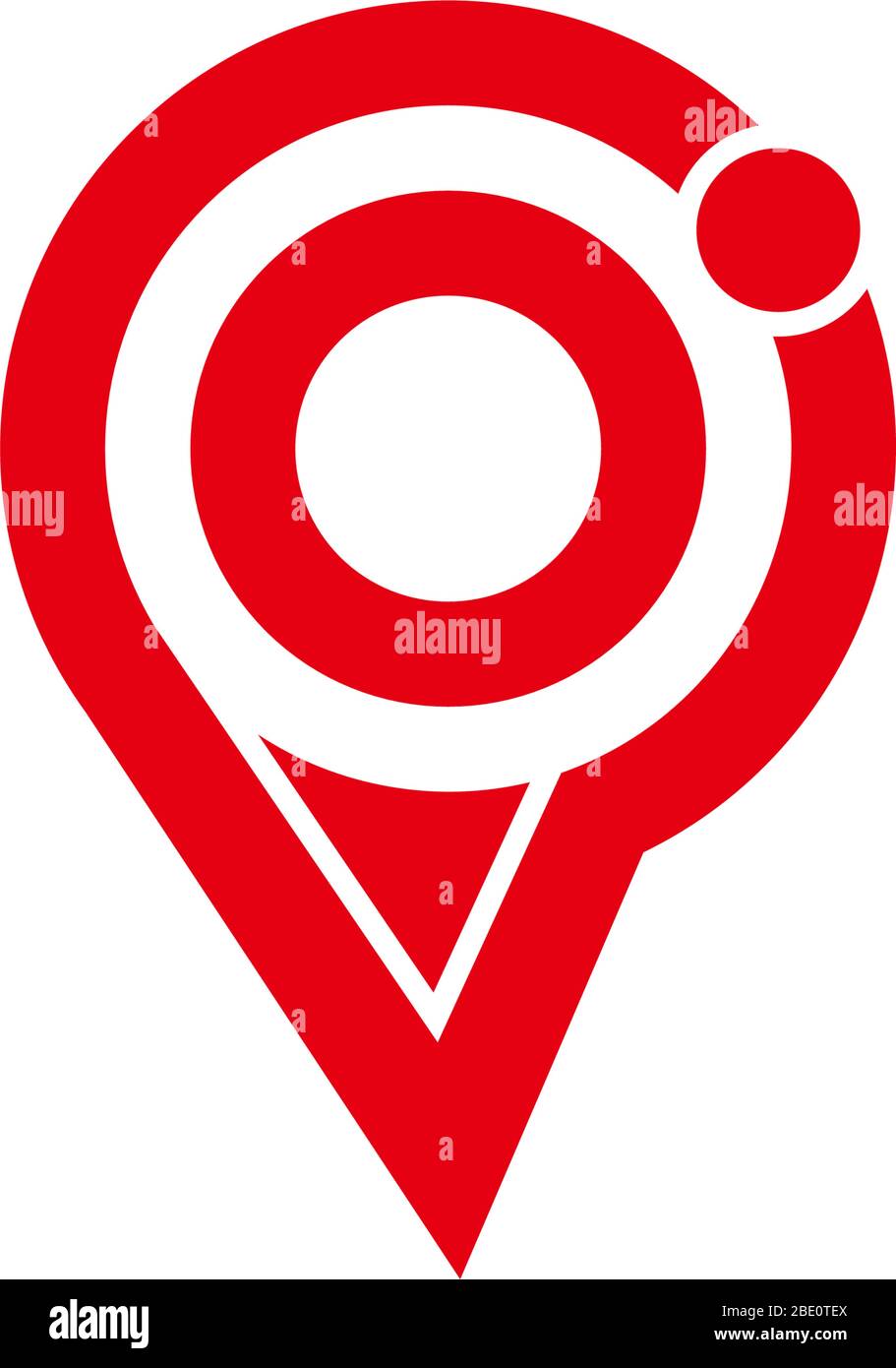letter p circle pin location geometric simple logo vector Stock Vector