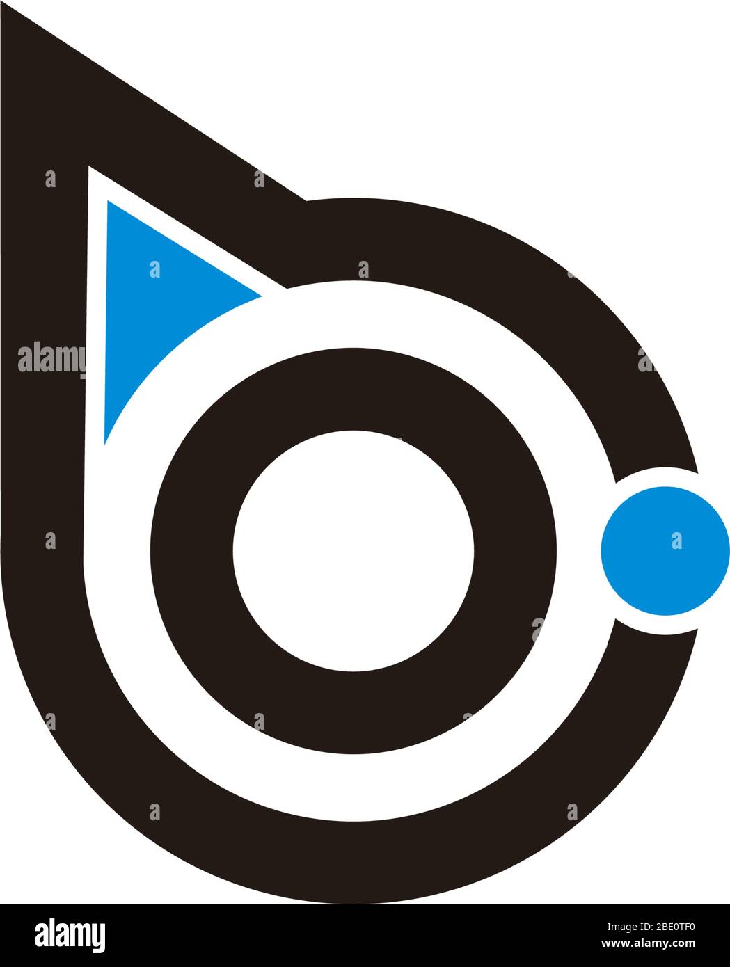 letter b circle geometric arrow dot colorful logo vector Stock Vector