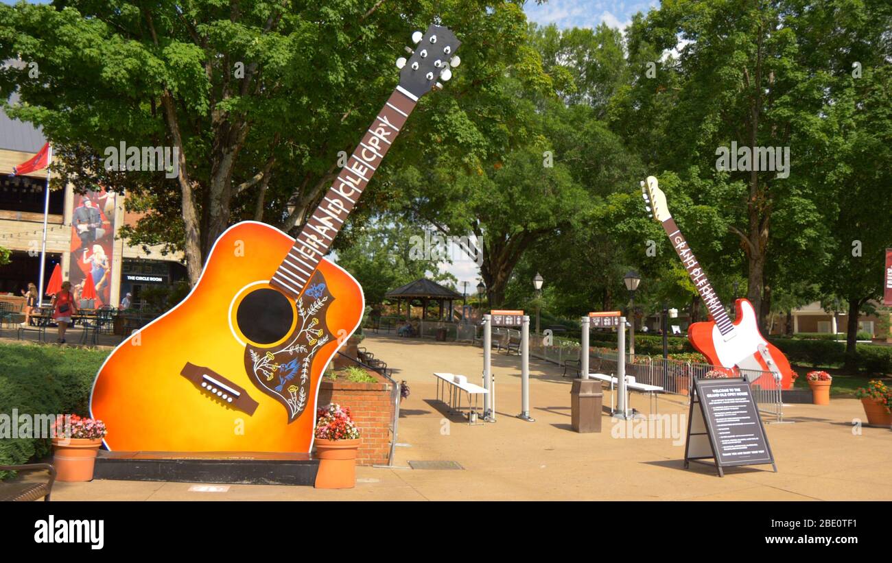 Huge guitars at the entry of Grand Ole Opry in Nashville NASHVILLE