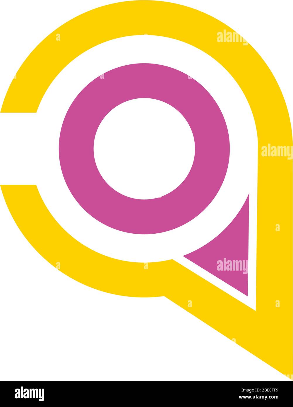 letter qo circle geometric arrow logo vector Stock Vector