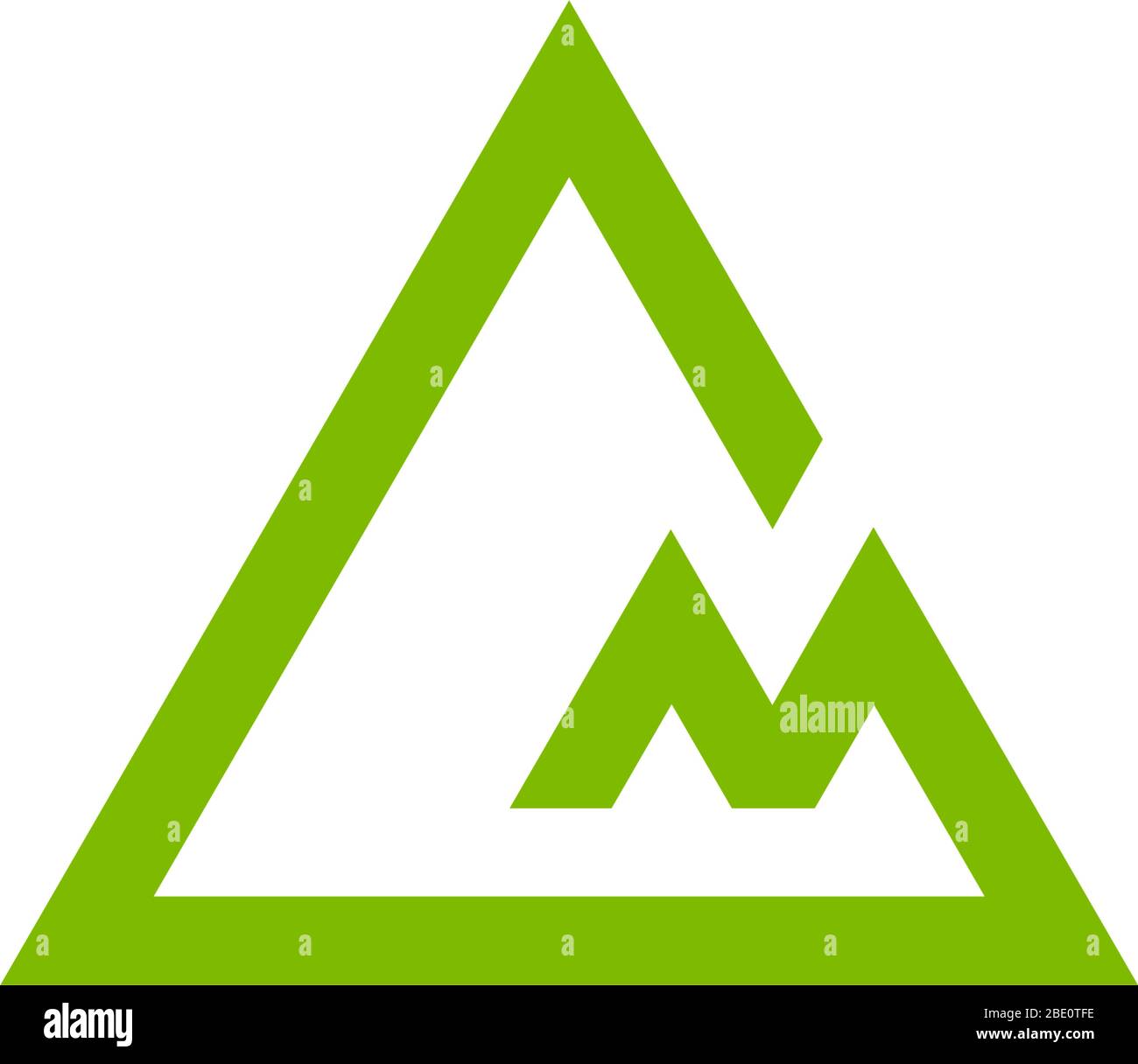 letter gm simple geometric mountain triangle line logo vector Stock Vector