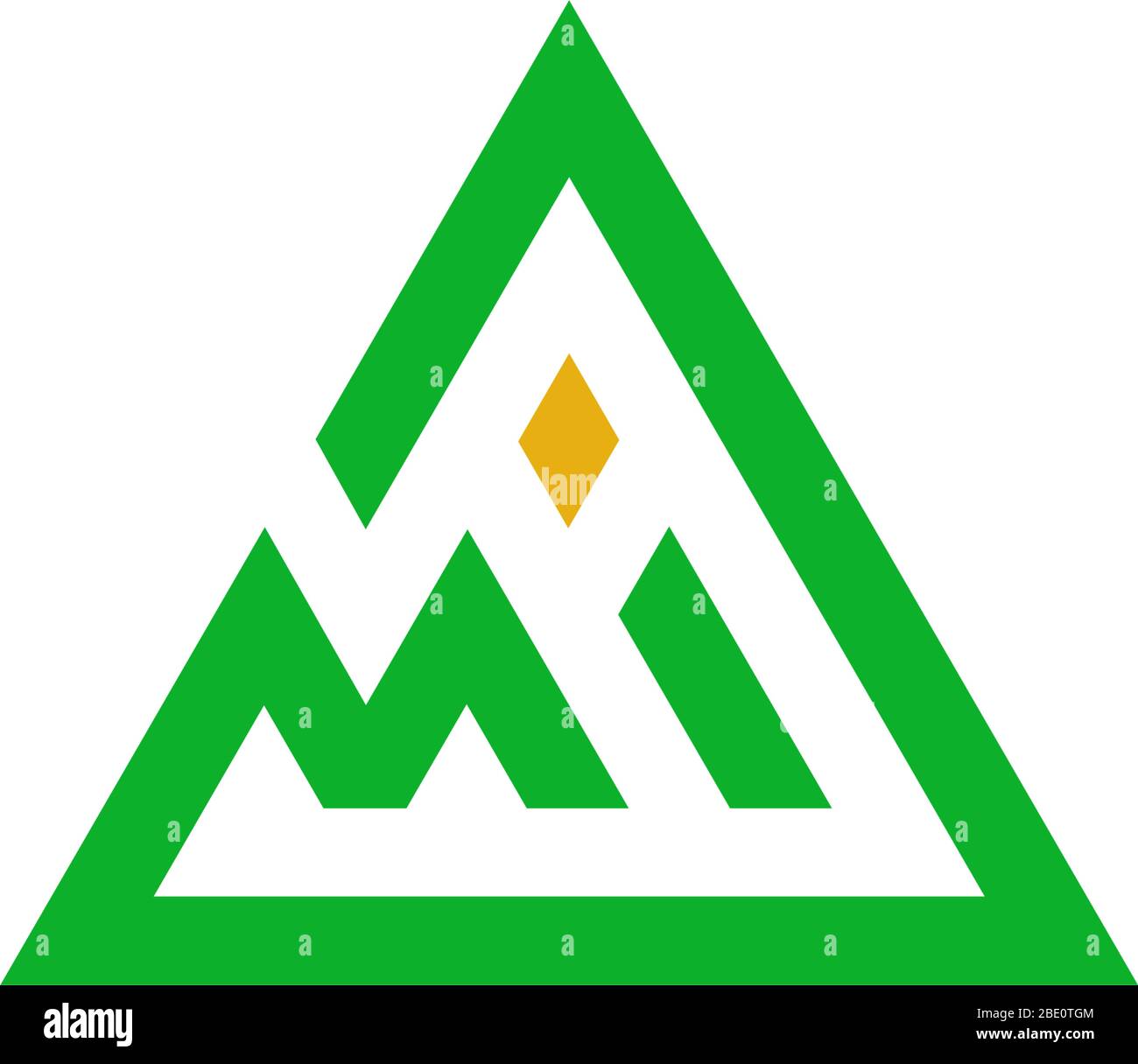 letter mi triangle geometric design logo vector Stock Vector