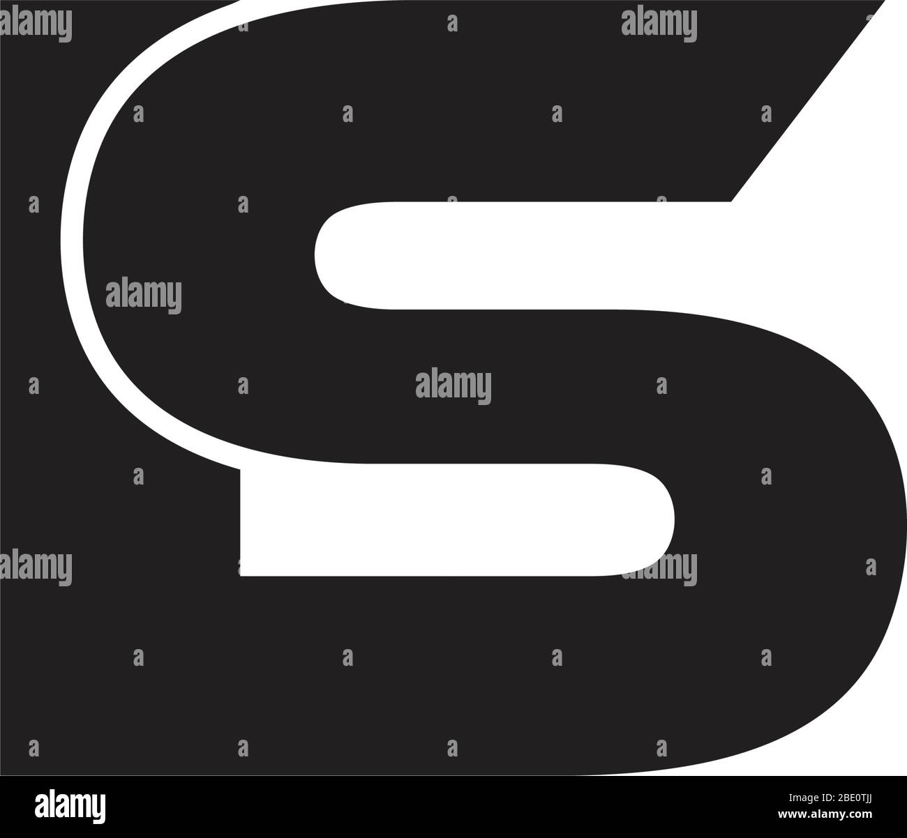letter ls overlapping logo vector Stock Vector