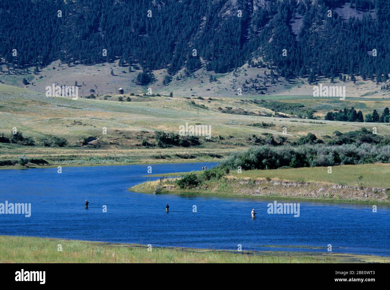 Fishing on Missouri River below Holter Lake, Montana Stock Photo Alamy