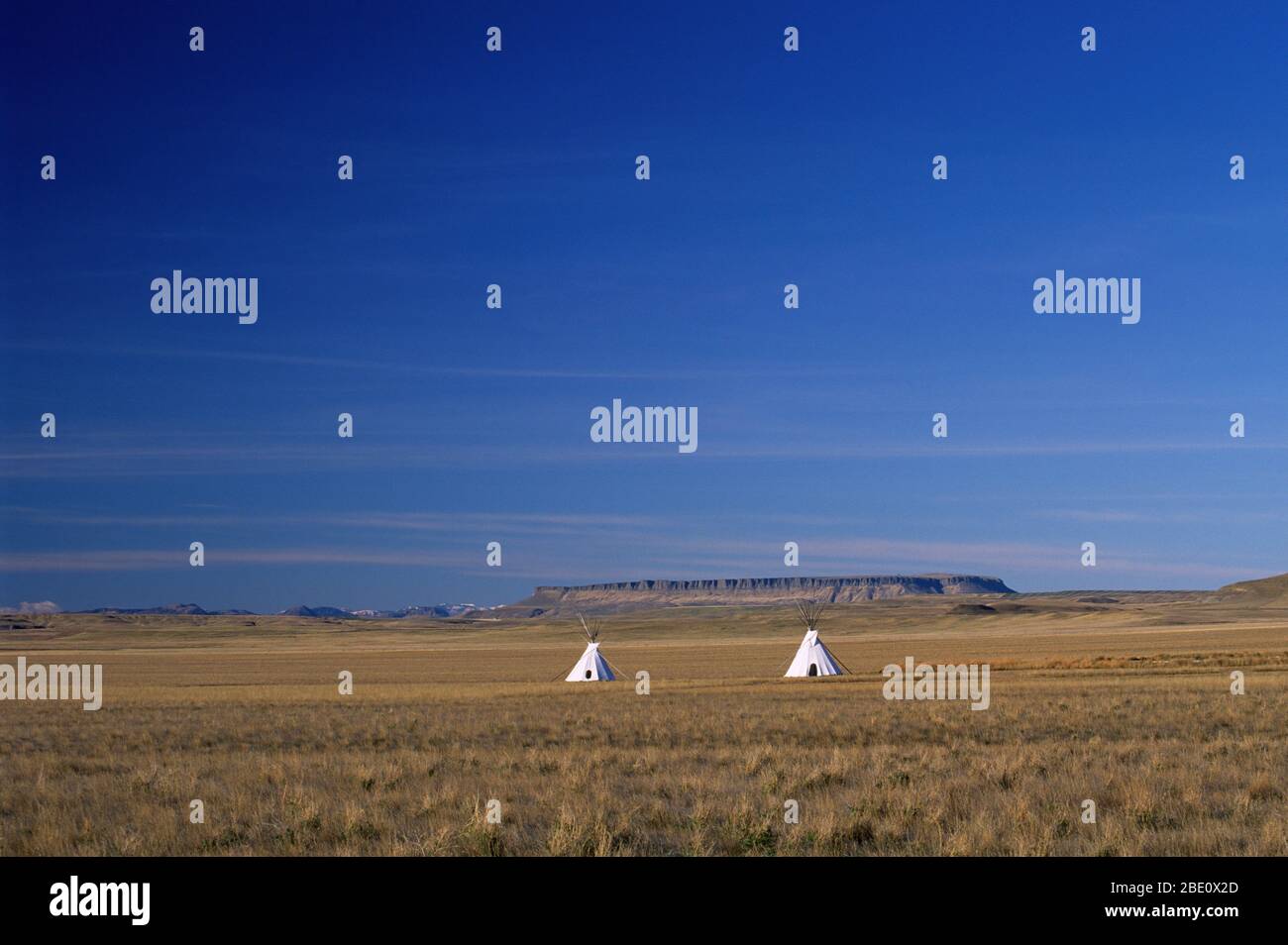 Tepees, Ulm Pishkun State Park, Montana Stock Photo Alamy