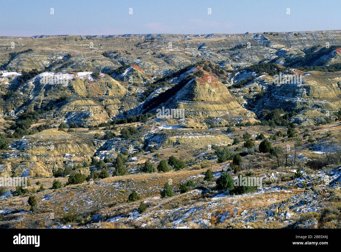 Painted Canyon, Theodore Roosevelt National Park, North Dakota Stock