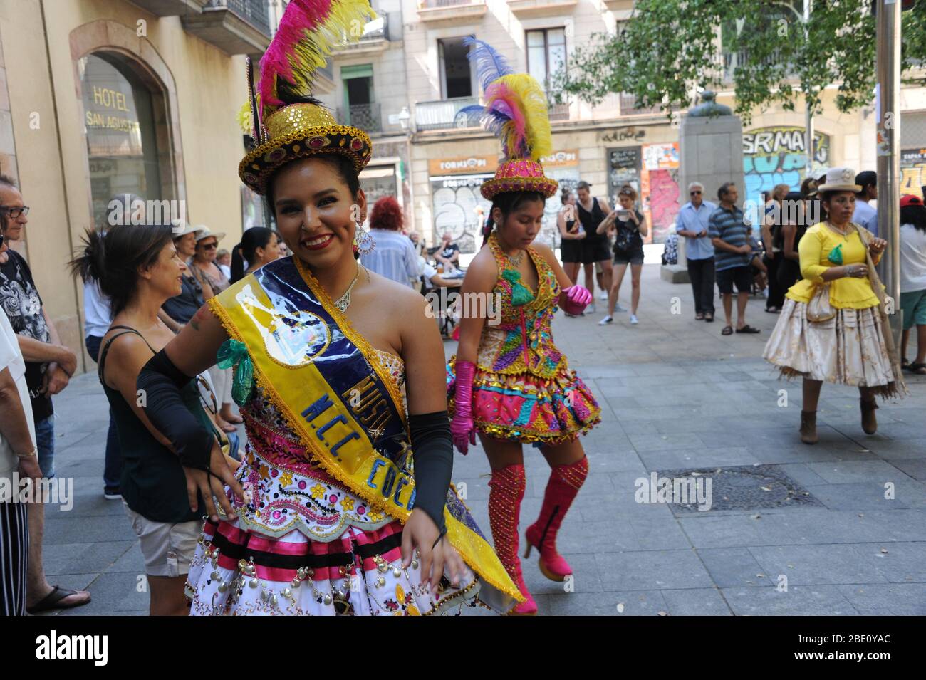 Barcelona street festival, El Raval, photos by Nadja Sayej Stock Photo ...