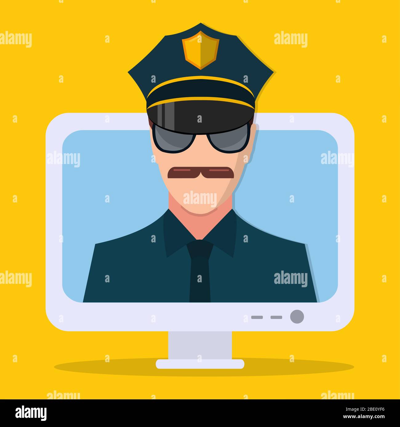 online cyber security concept symbol isolated vector illustration Stock Vector