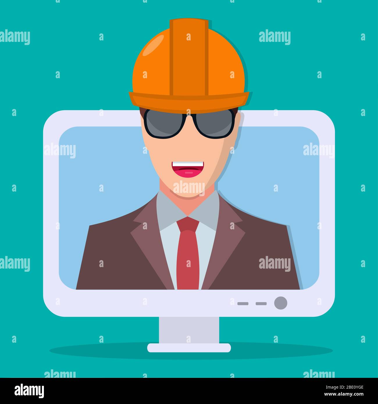 construction online consultation concept symbol isolated vector illustration Stock Vector