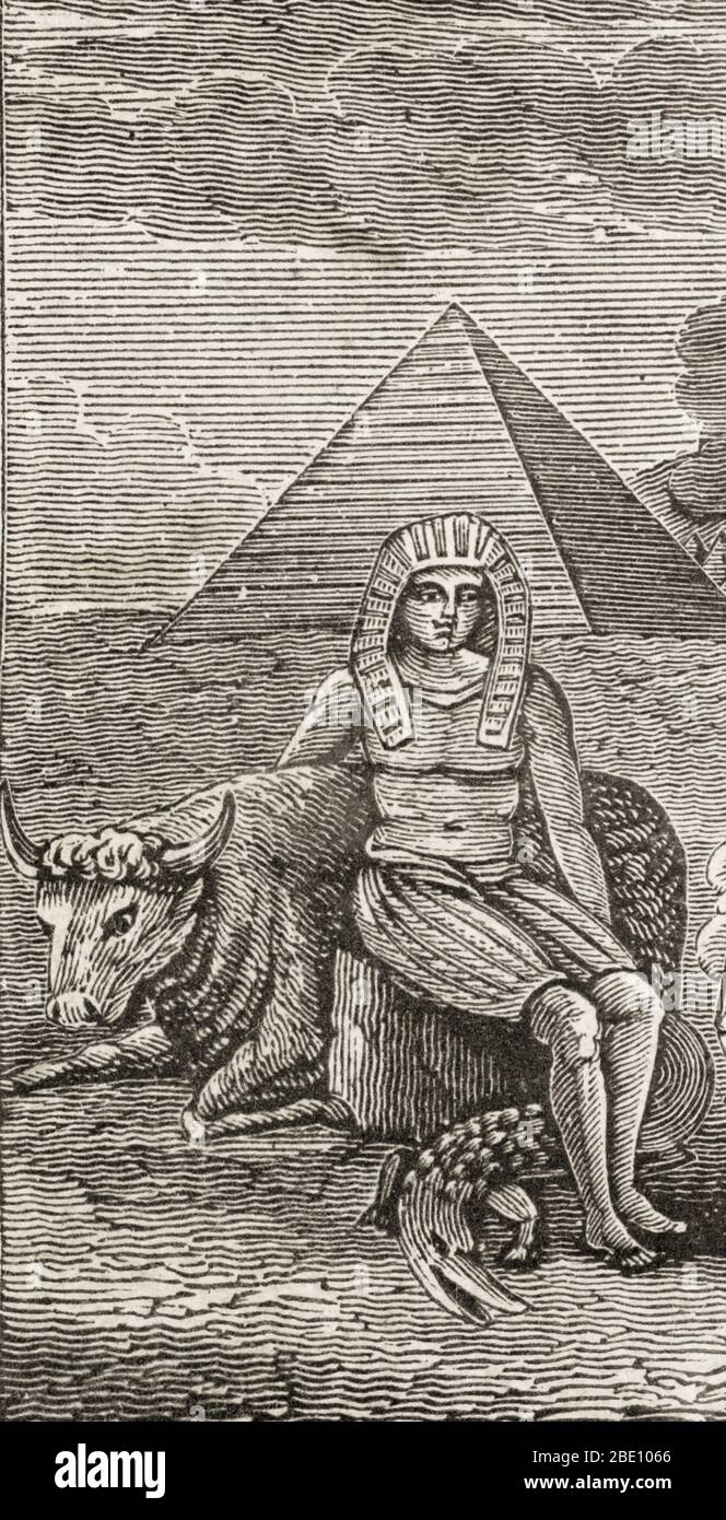 An Egyptian from a wood engraving, made in 1834 by Charles A. Goodrich (1790-1862). Cropped version of BZ0254. Stock Photo