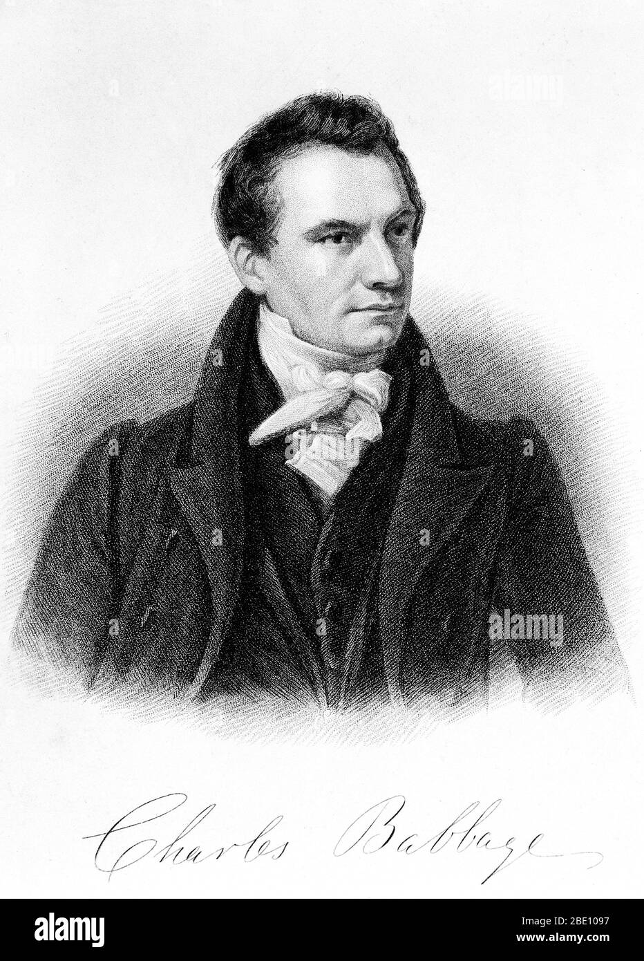 Charles Babbage (December 26, 1791 - October 18, 1871) was an English polymath. A mathematician, philosopher, inventor and mechanical engineer, he is best remembered for originating the concept of a digital programmable computer. Considered by some to be a 'father of the computer', Babbage is credited with inventing the first mechanical computer that eventually led to more complex electronic designs, though all the essential ideas of modern computers are to be found in Babbage's analytical engine. His varied work in other fields has led him to be described as 'pre-eminent' among the many polym Stock Photo