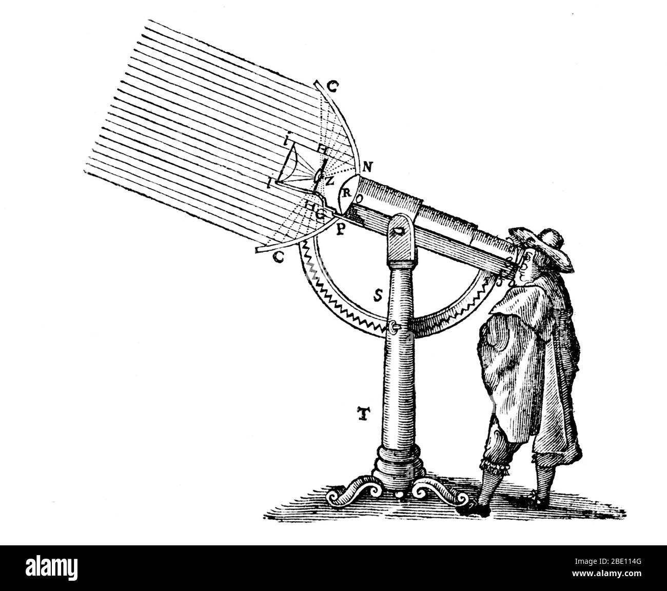 Ren√© Descartes, Compound Microscope, 1637 Stock Photo
