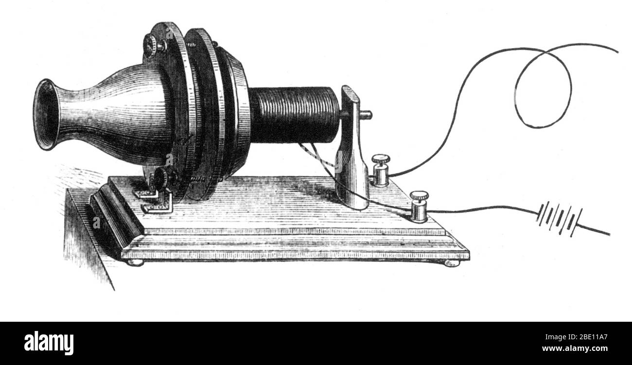 Bell's Telephone Transmitter, 1876 Stock Photo