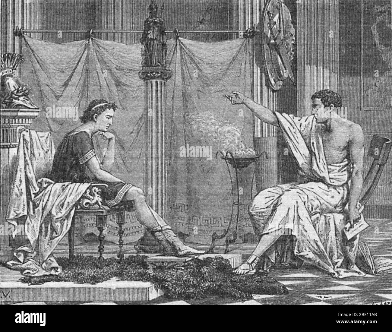 Alexander of Macedon and Aristotle Stock Photo