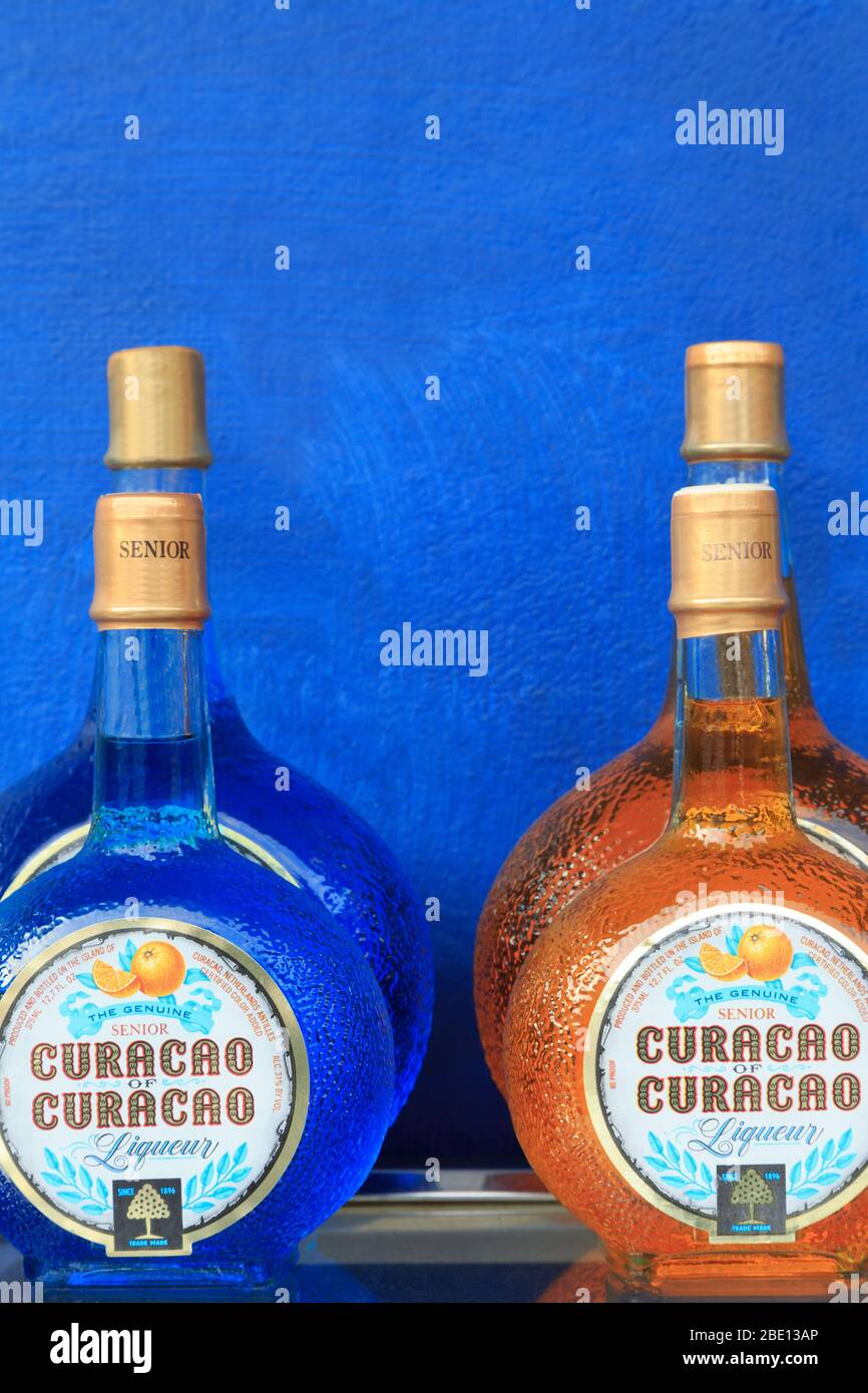 Bottles of Curacao Liqueur,Willemstad,Curacao,Caribbean Stock Photo Alamy