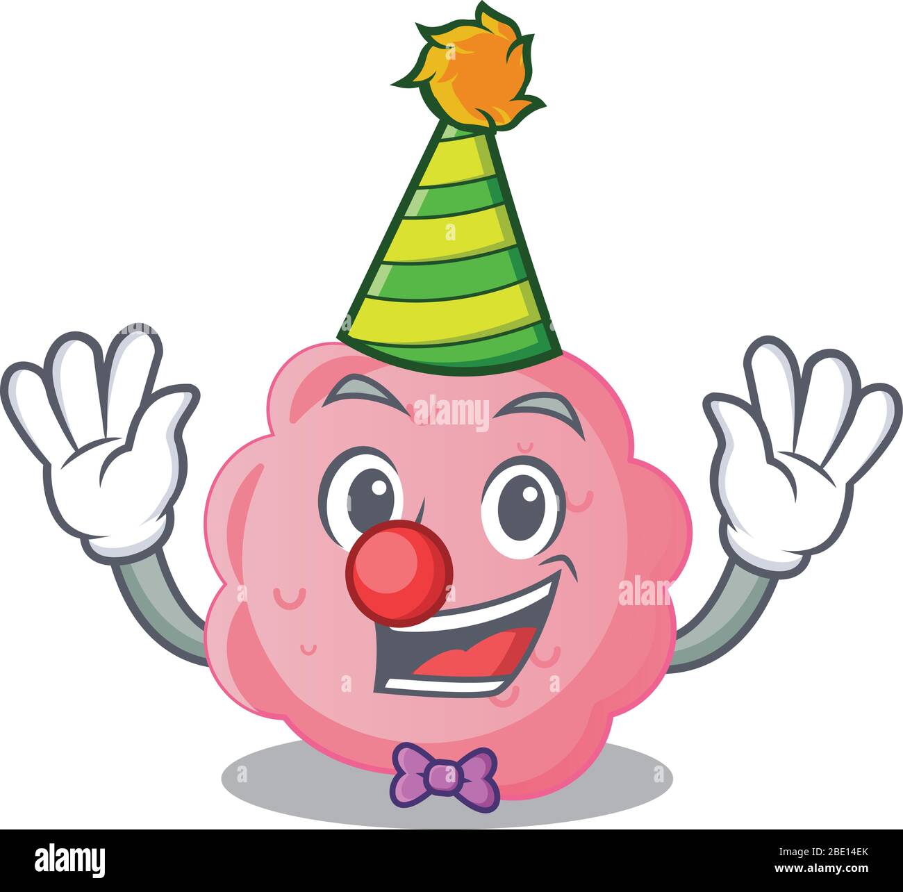cartoon character design concept of cute clown anaplasma phagocytophilum Stock Vector