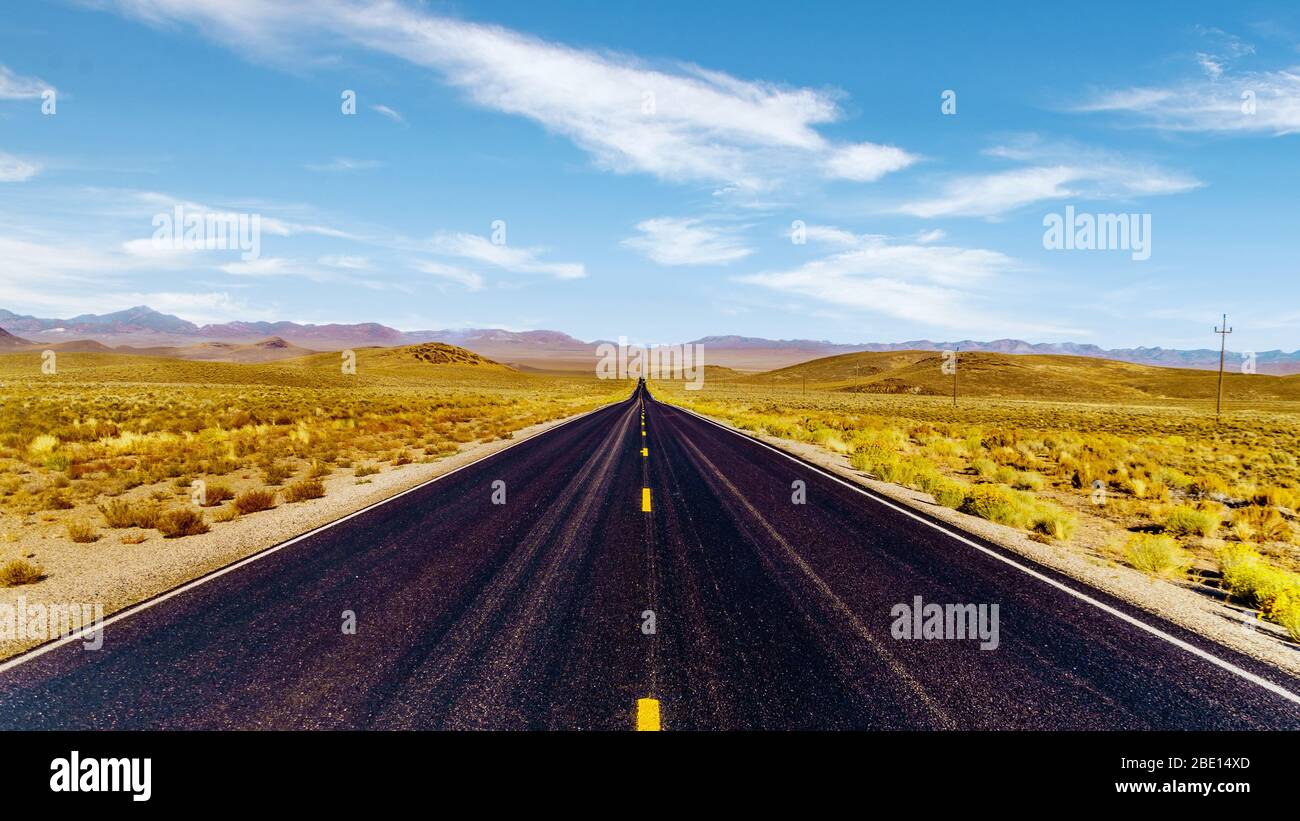 The quiet, long and straight Extraterrestrial Highway, Nevada SR 375