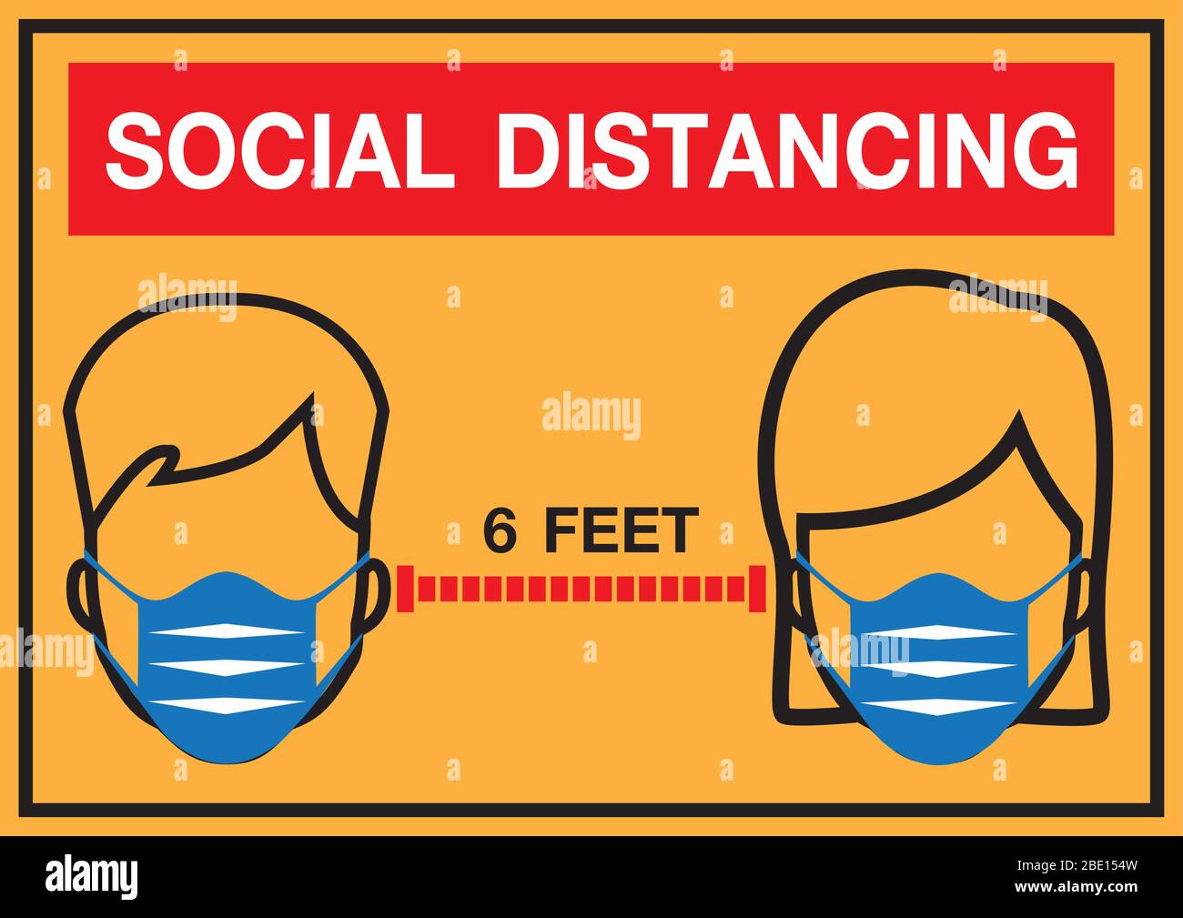 social distancing vector illustration design. keep distance in public society people to protect from COVID-19. Stock Vector