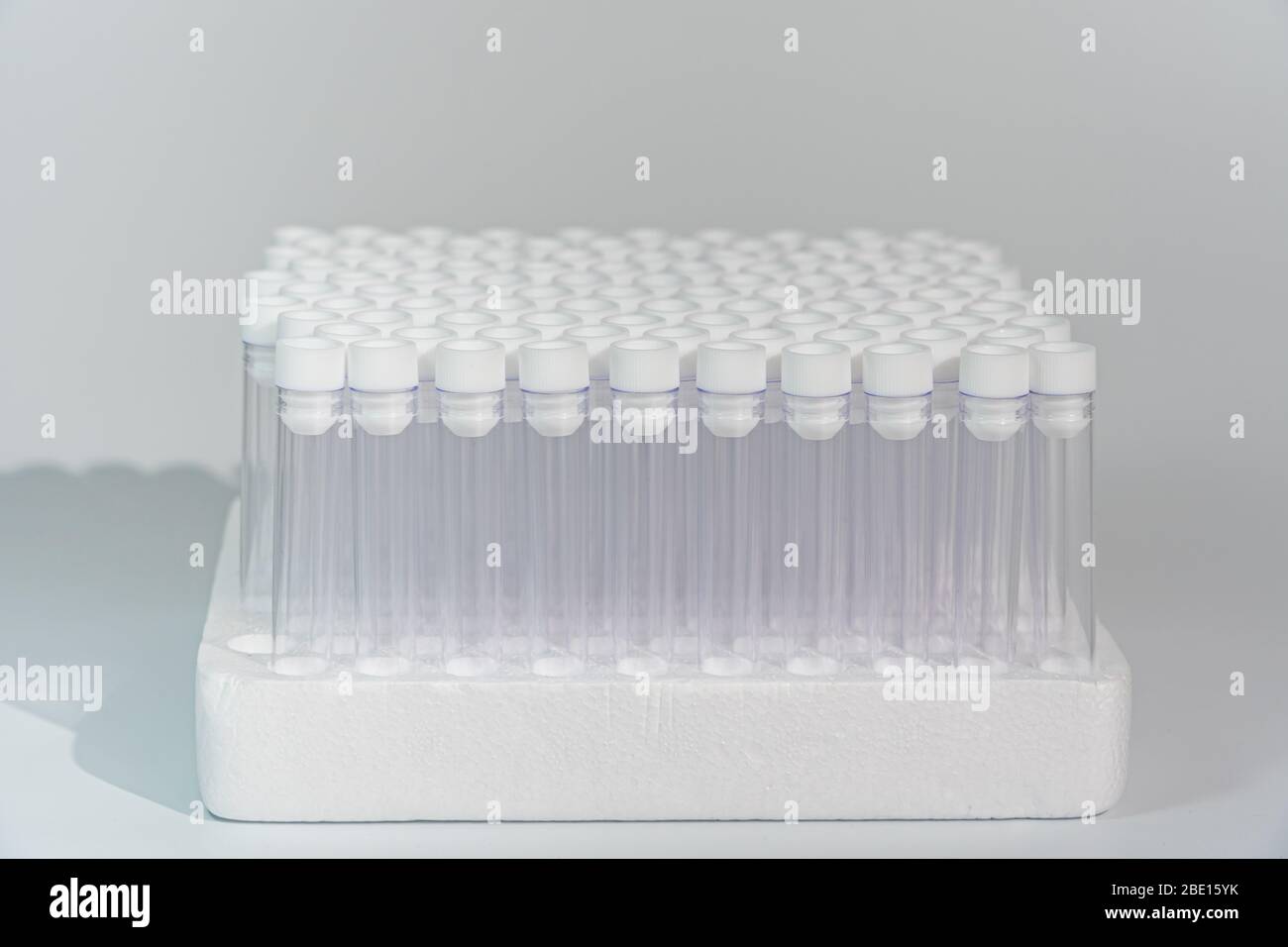 Empty vacuum venipuncture tubes for blood sample containing in hospital
