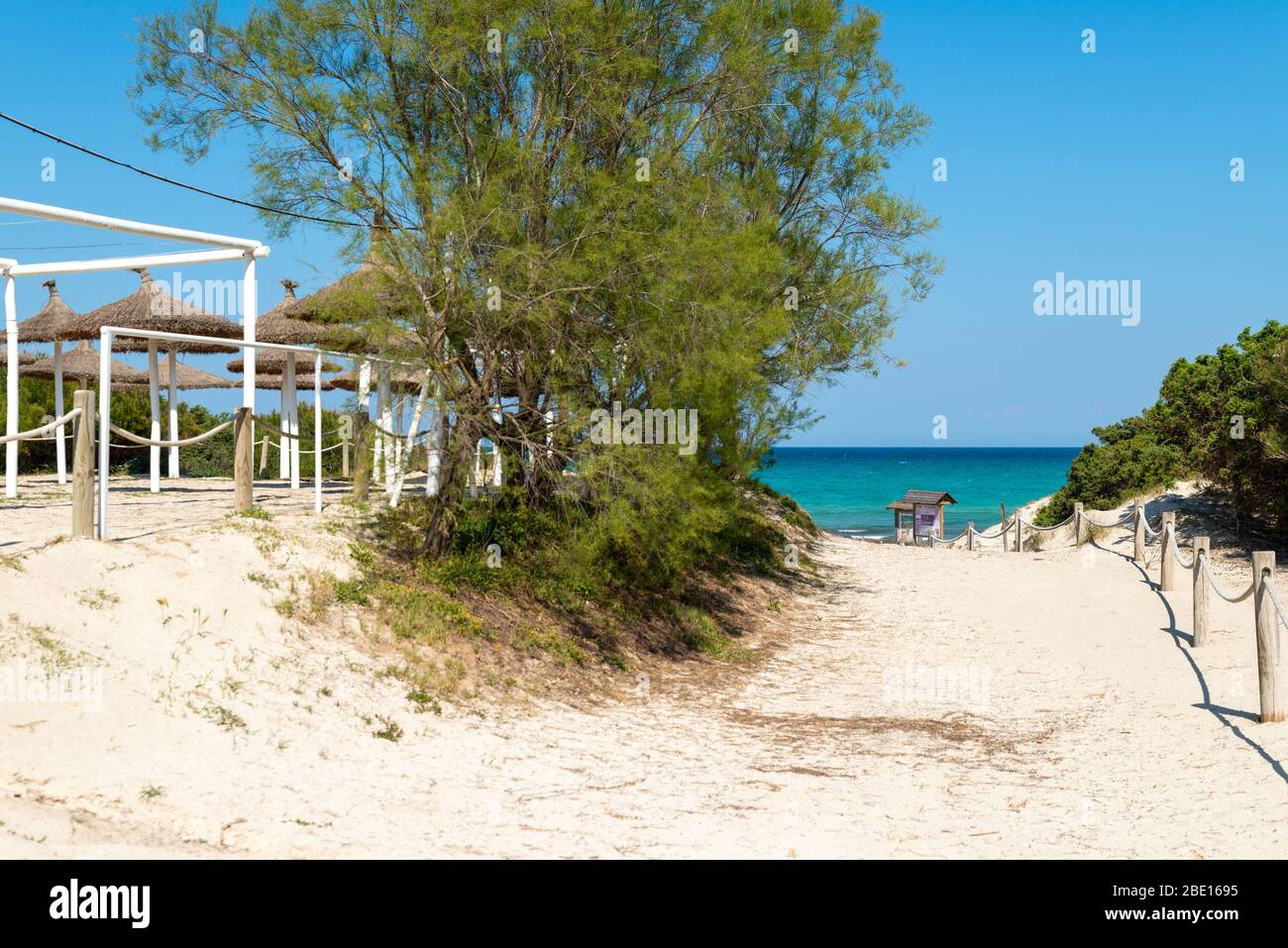 PALMA DE MALLORCA, SPAIN. APRIL 09 2020: Playa de Muro  at  - Mallorca under Corona Close down  on April 9, 2020 in Palma de Mallorca, . (Photo by Thomas Reiner/ESPA-Images) Credit: European Sports Photo Agency/Alamy Live News Stock Photo