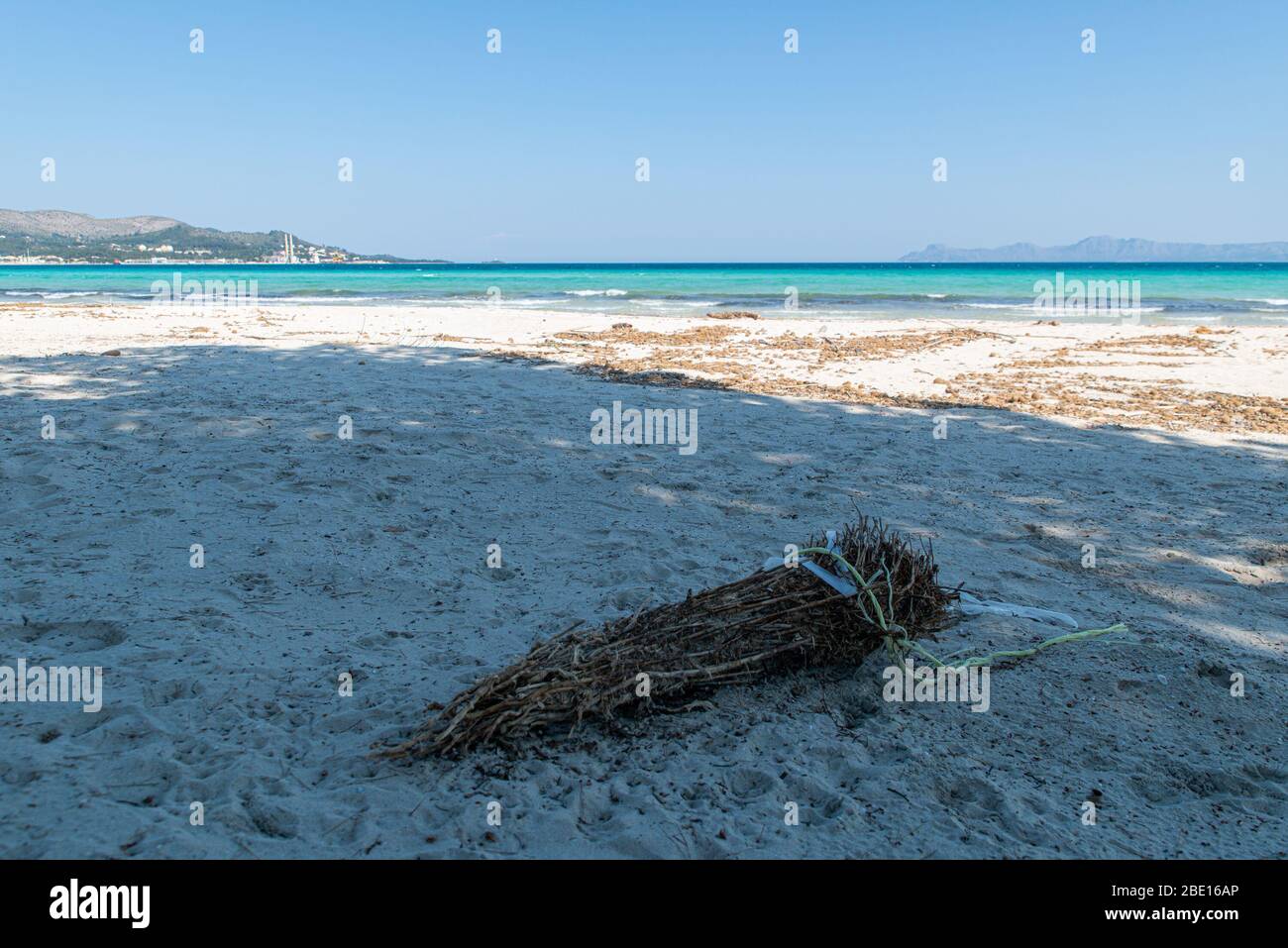 PALMA DE MALLORCA, SPAIN. APRIL 09 2020: Playa de Muro  at  - Mallorca under Corona Close down  on April 9, 2020 in Palma de Mallorca, . (Photo by Thomas Reiner/ESPA-Images) Credit: European Sports Photo Agency/Alamy Live News Stock Photo