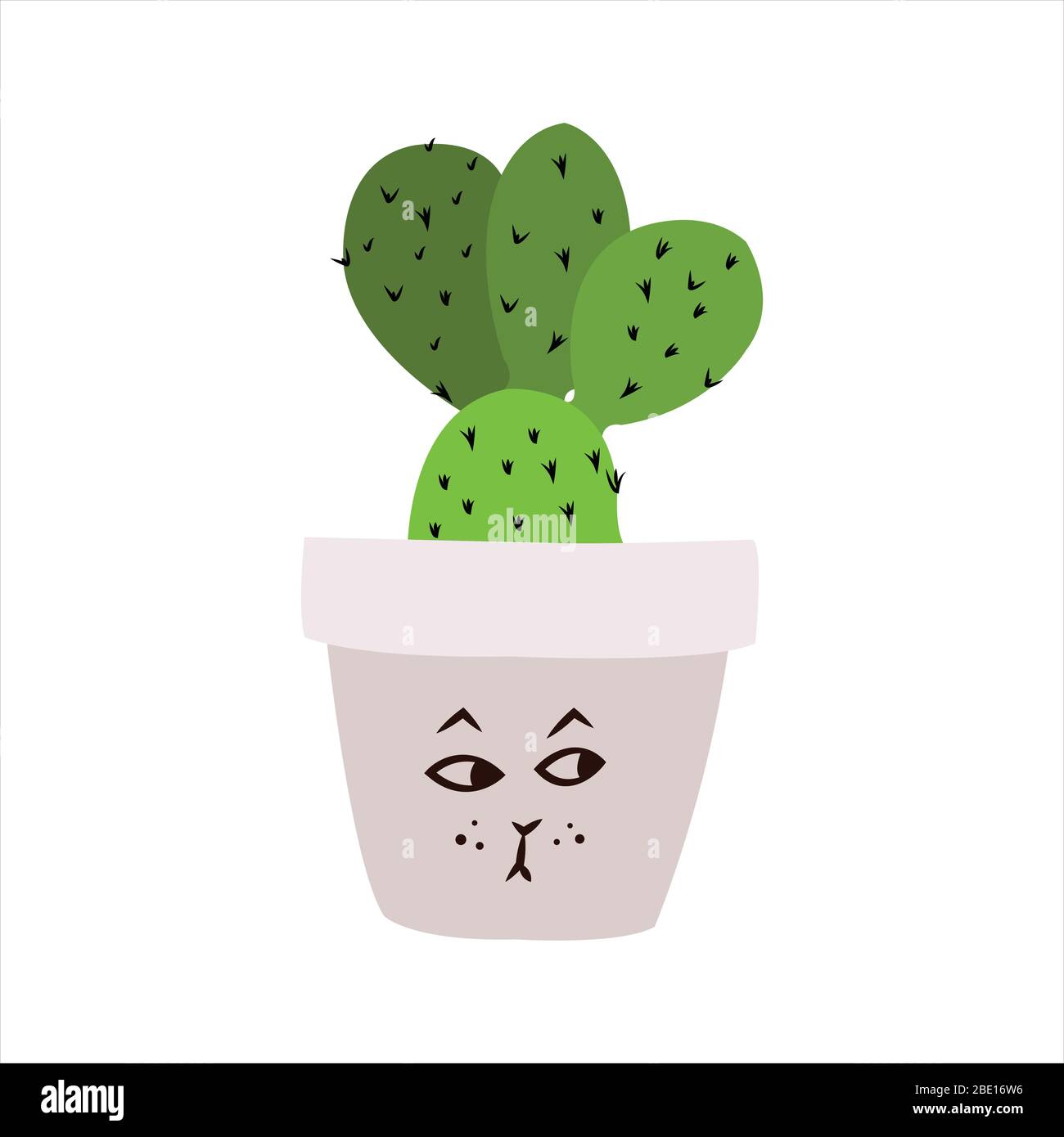 Cute cactus succulent clip art illustration botanical cartoon Stock ...