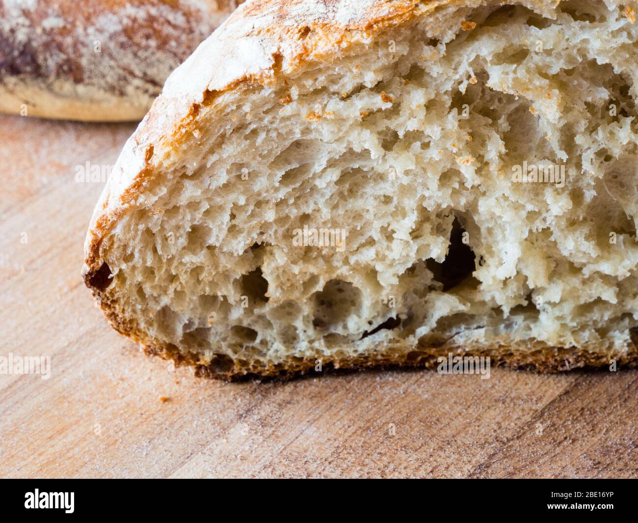 Cut of a round french boule bread Stock Photo Alamy