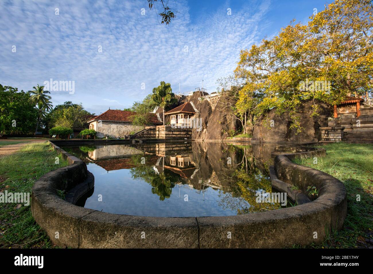 Isurumuniya is a Buddhist temple situated near to the Tissa Wewa in Anuradhapura, Sri Lanka. There are four carvings of special interest in this Vihar Stock Photo