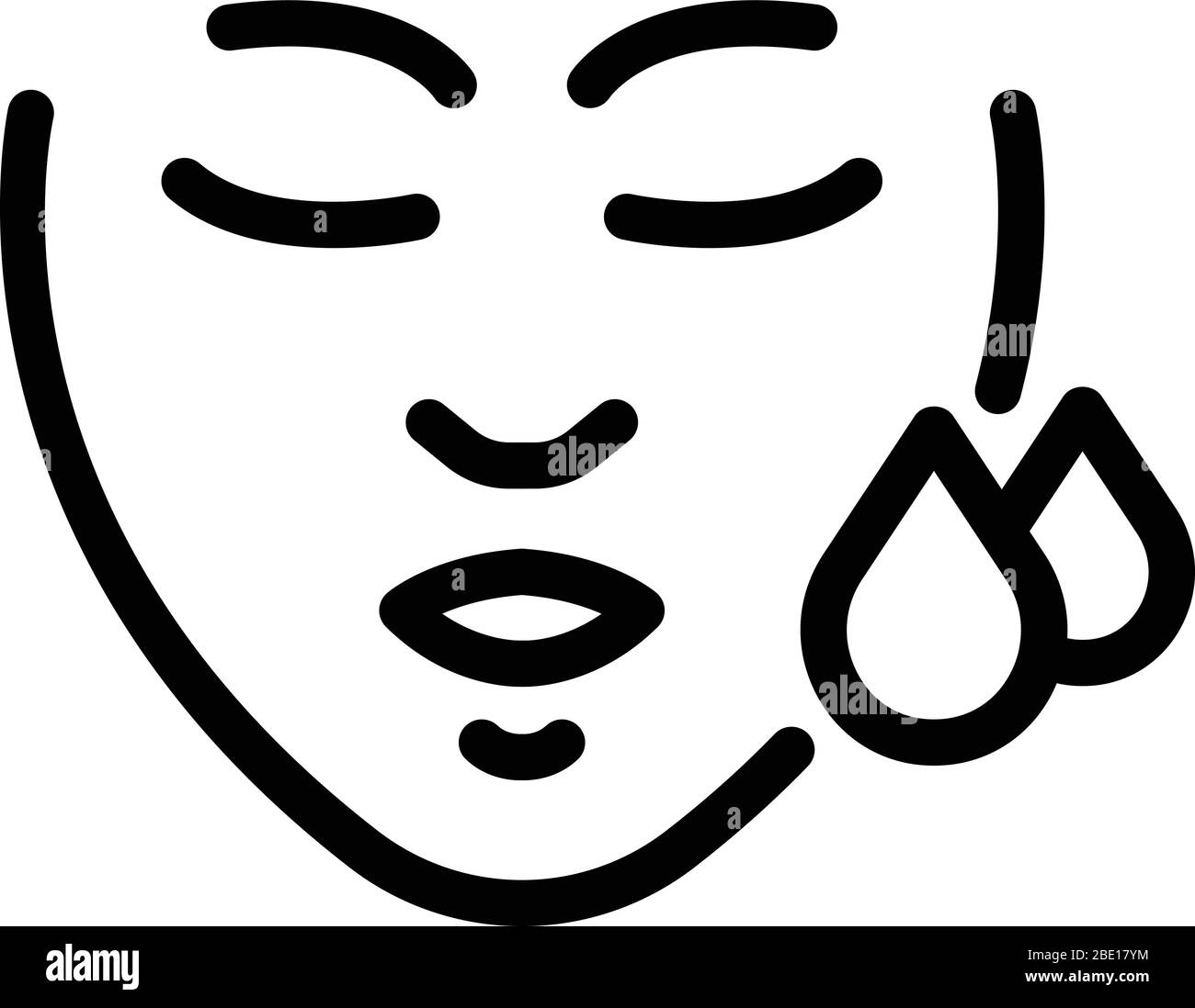 Womans face and two drops icon, outline style Stock Vector
