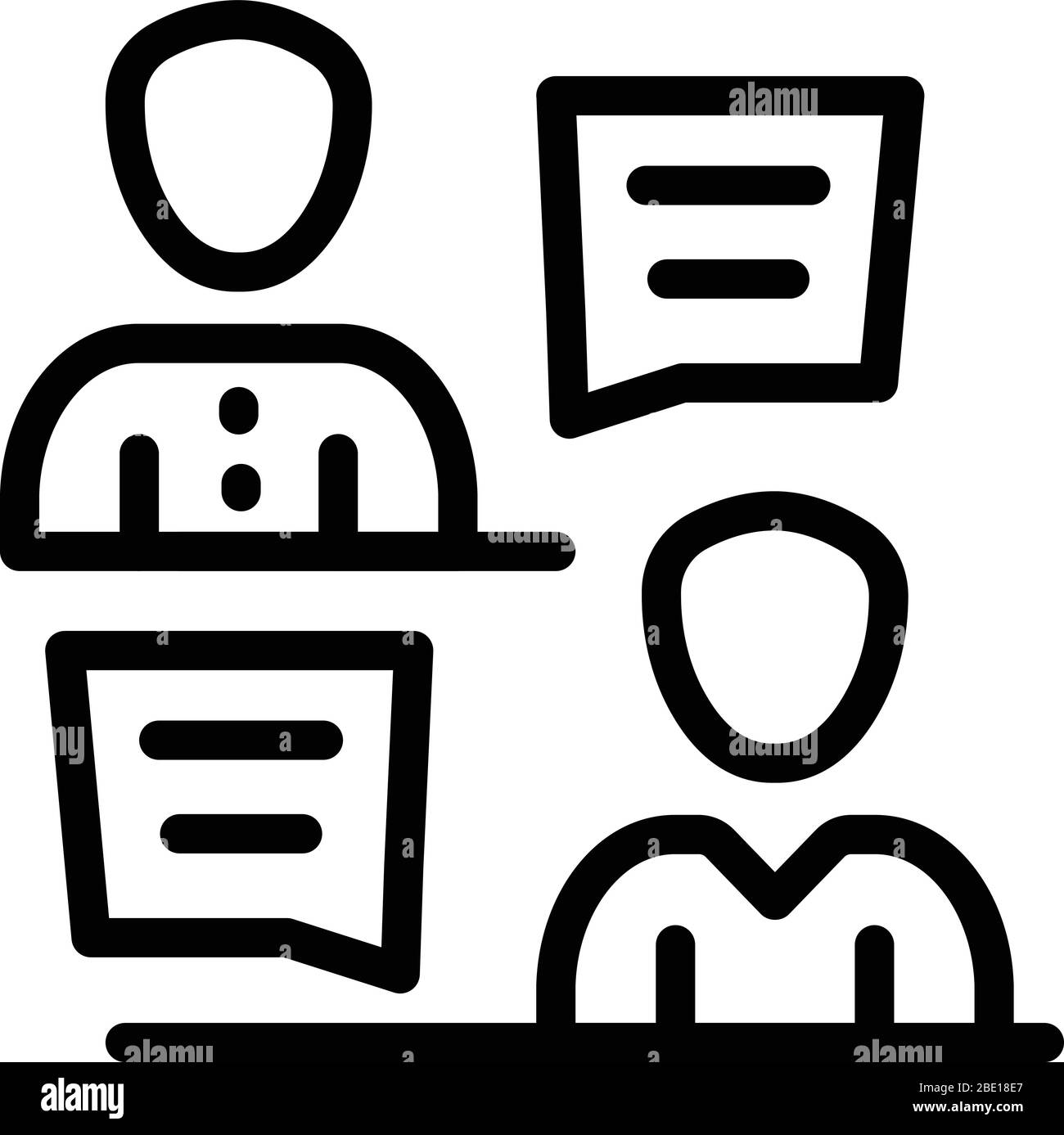 Reception crew icon, outline style Stock Vector
