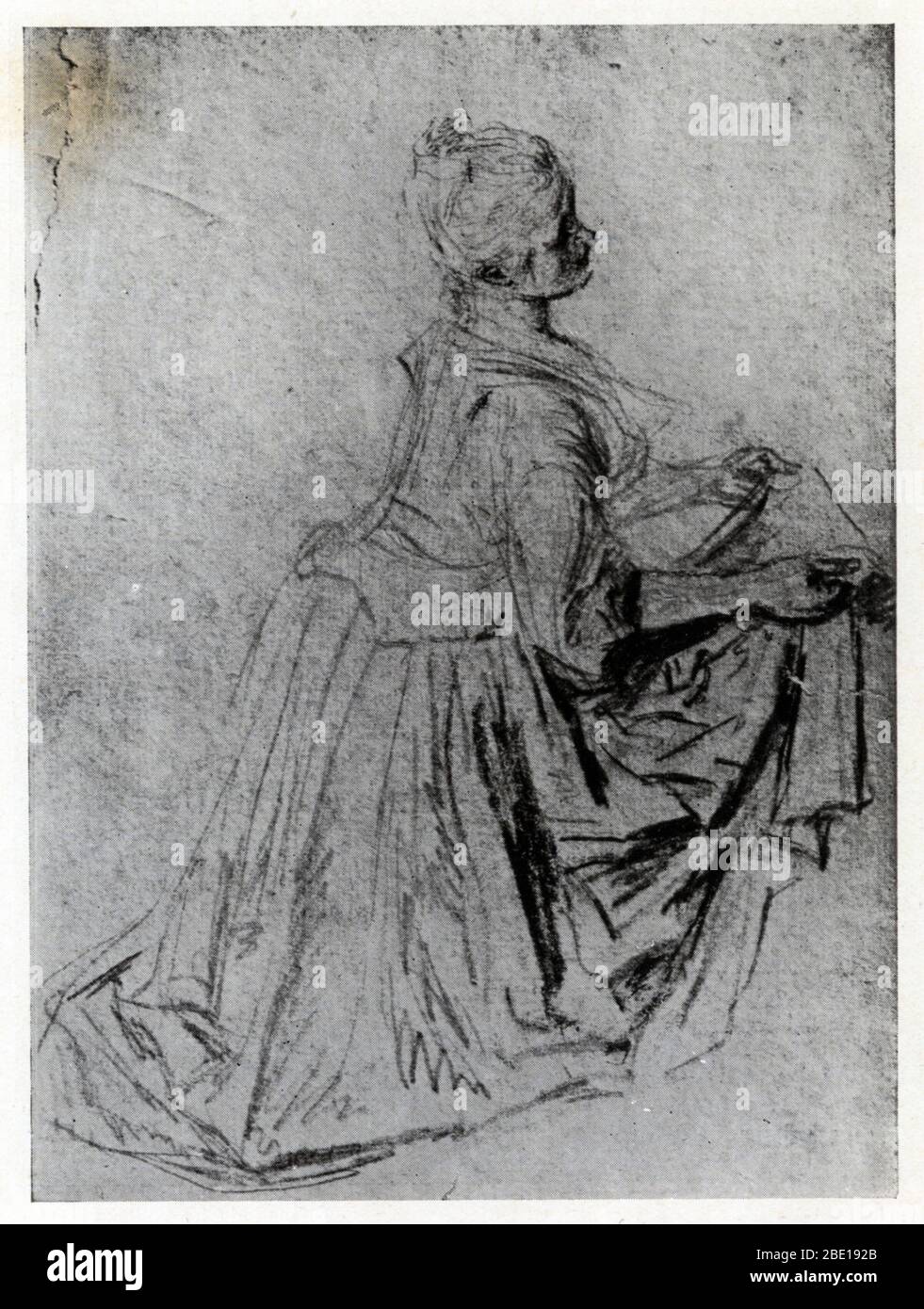 ANTOINE WATTEAU.LA SERVANTE DE WATTEAU.DESSIN. Stock Photo