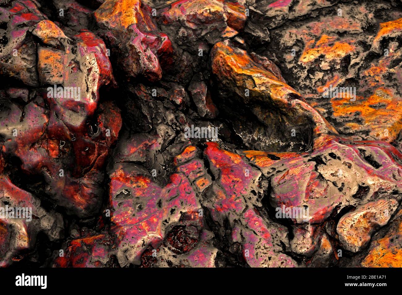 Close up background photo on the texture of a large stone of red jasper ...