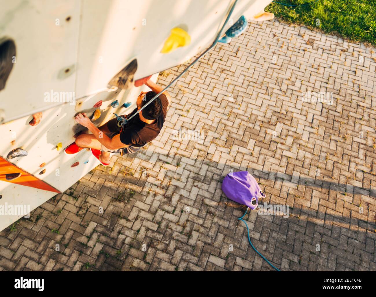 Belaying Rope Belaying a climber indoor hi-res stock photography and images - Alamy