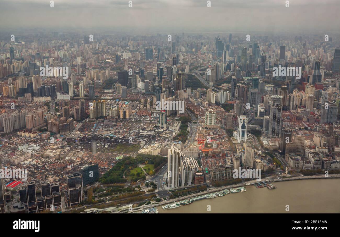 Aerial view of Shanghai Cityscape , China Stock Photo - Alamy