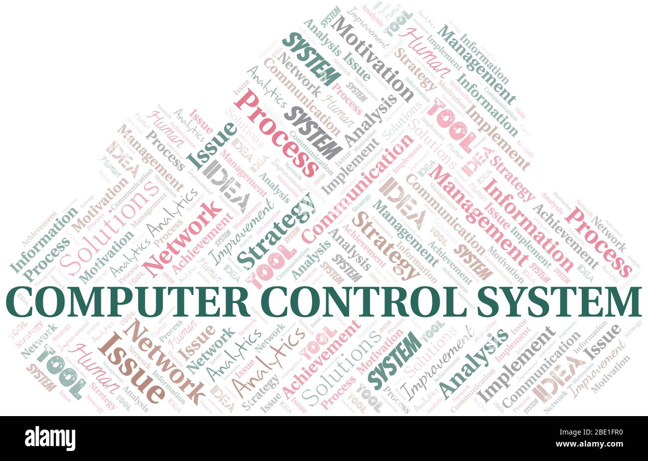 Computer Control System typography vector word cloud. Wordcloud collage ...