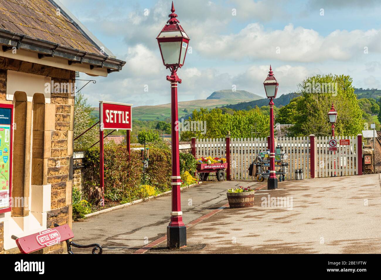 PenyGhent, one of Yorkshire's Three Peaks, from Settle station on the