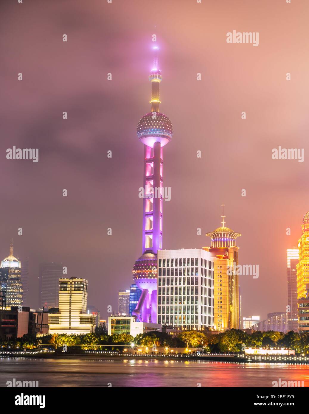 Shanghai, China city skyline on the Huangpu River. Stock Photo