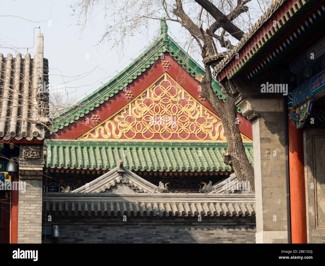 Roof of classical palace with ornament and green tile in Prince Gong  mansion, Beijing Stock Photo - Alamy