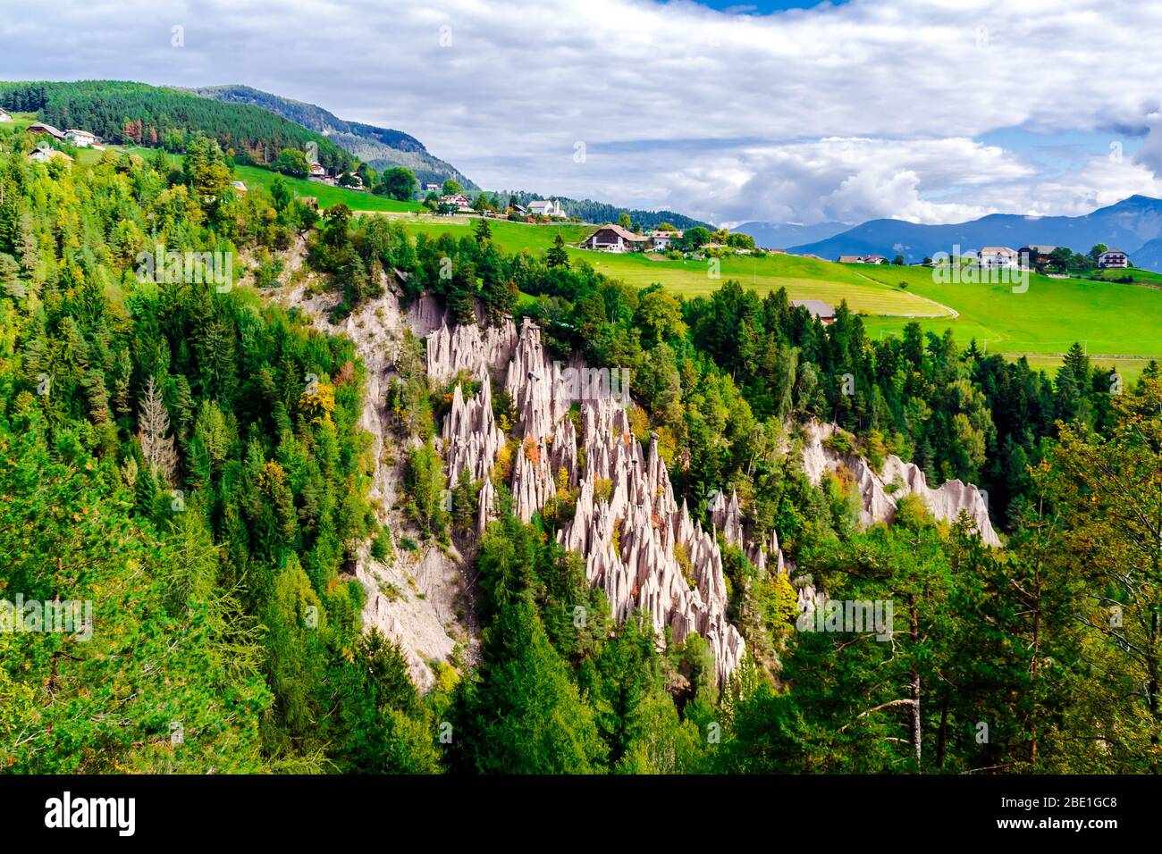 Earth Pyramids Ritten Winter Natural Earth Pyramids in Renon, Ritten, South Tyrol, Italy Stock Photo ...