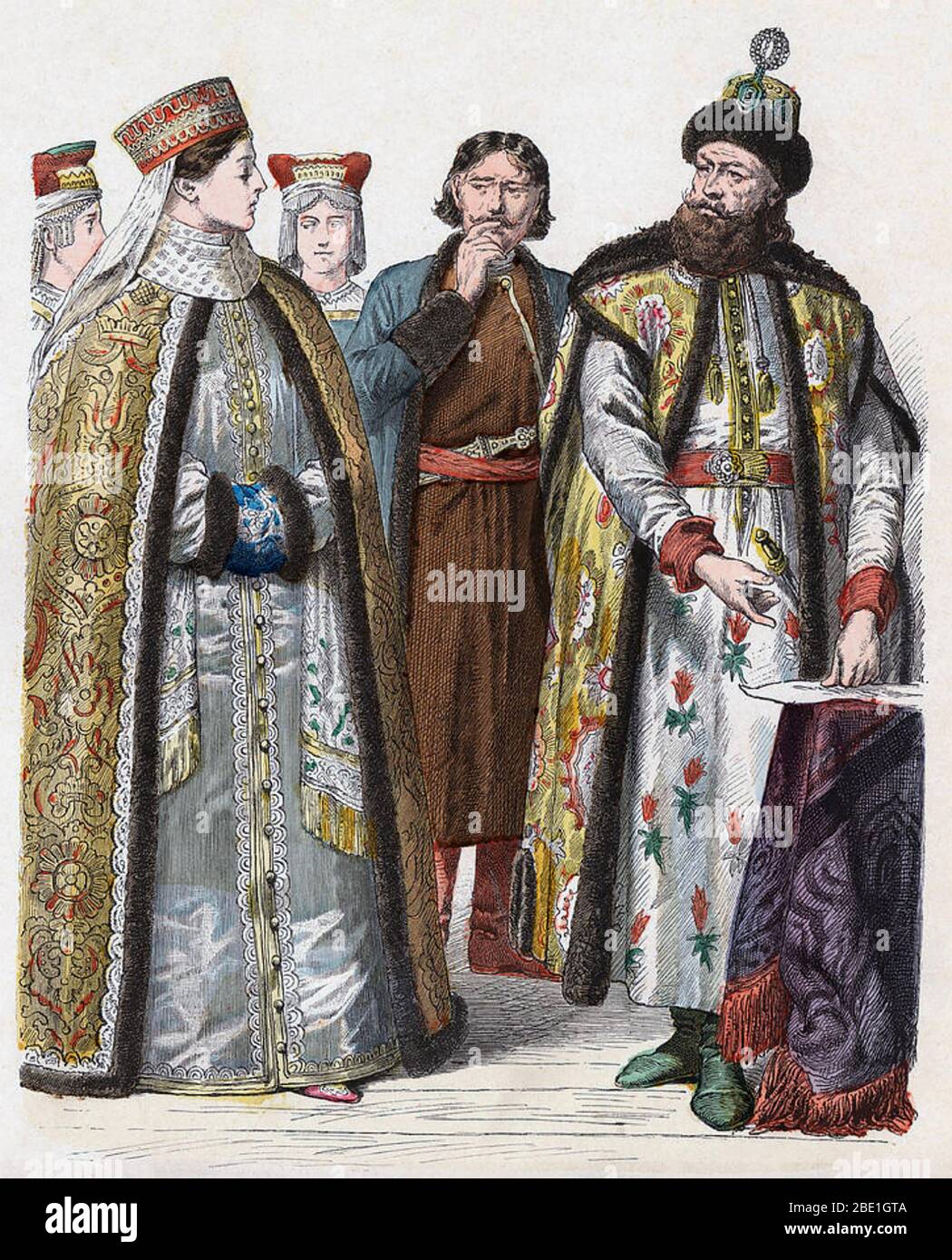 BOYARS A group of Russian feudal aristocrats with Pyotr Potemkin at right Stock Photo