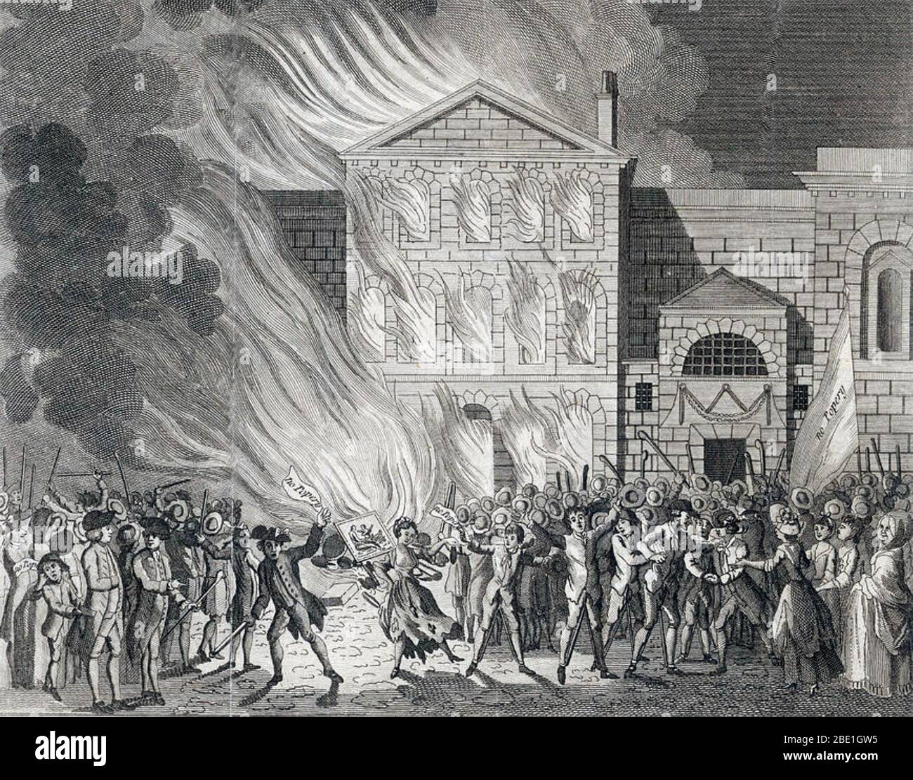 GORDON RIOTS, London,  1780. The attack on Newgate Prison, Stock Photo