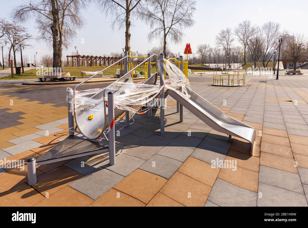 Wrapped playground equipment hi-res stock photography and images - Alamy
