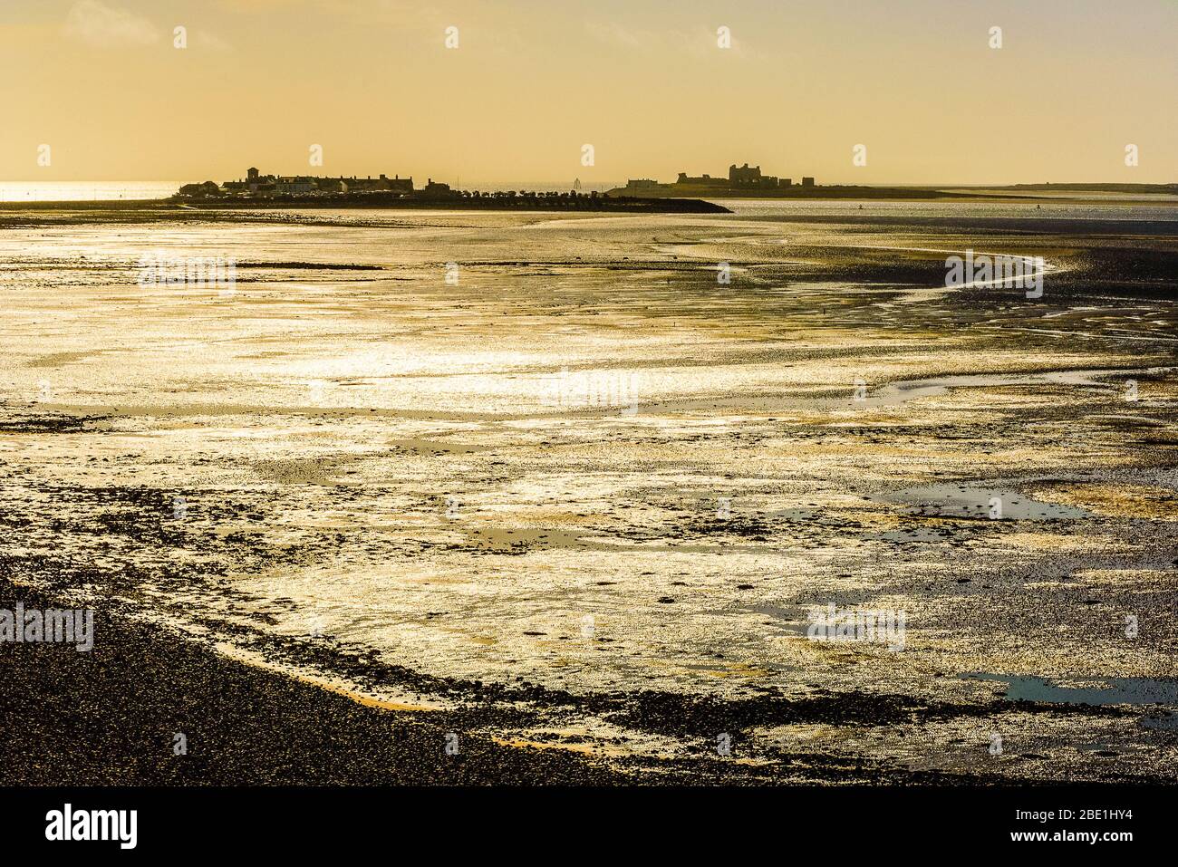 Roa Island, Piel Island, and the south tip of Walney Island from near Barrow-in-Furness, Cumbria Stock Photo