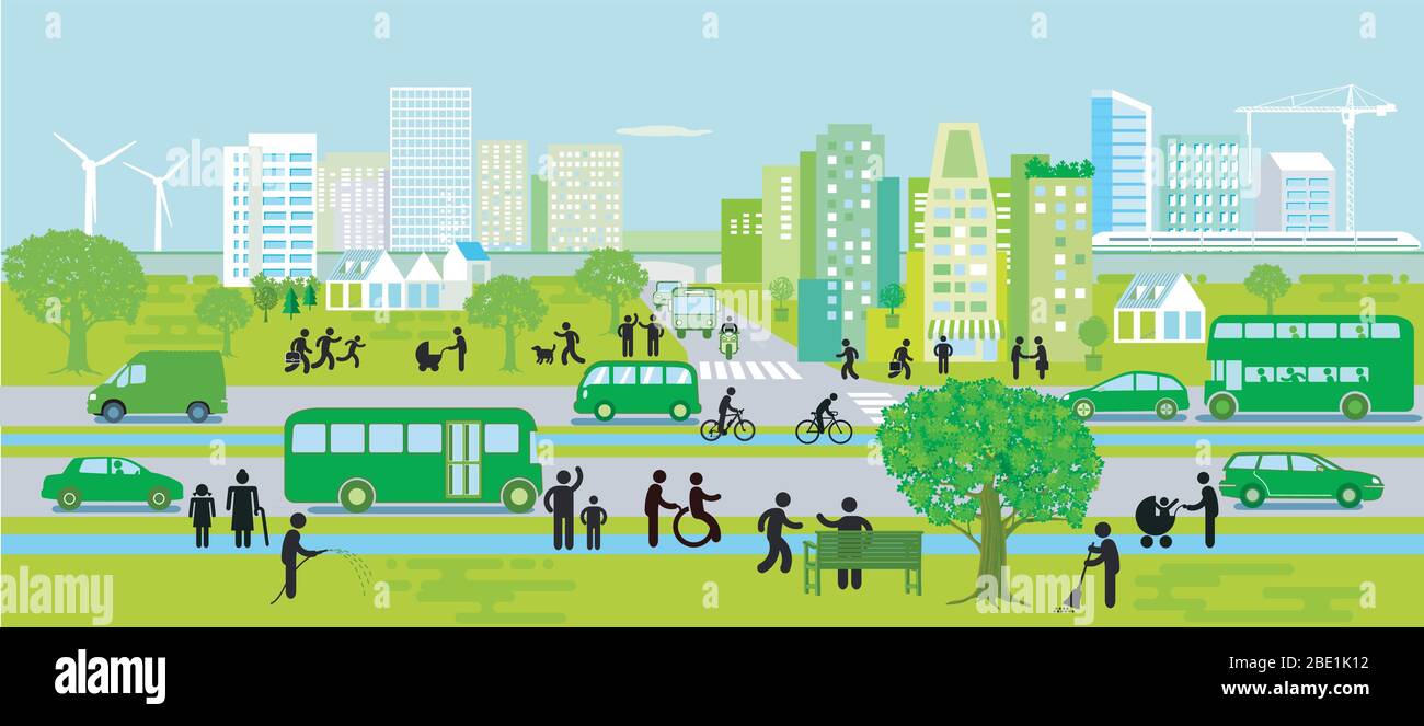 City sustainable Stock Vector Images - Alamy
