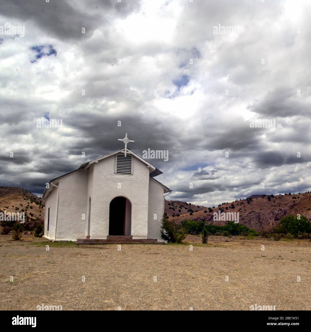 New Mexico Church Cuchillo Stock Photo