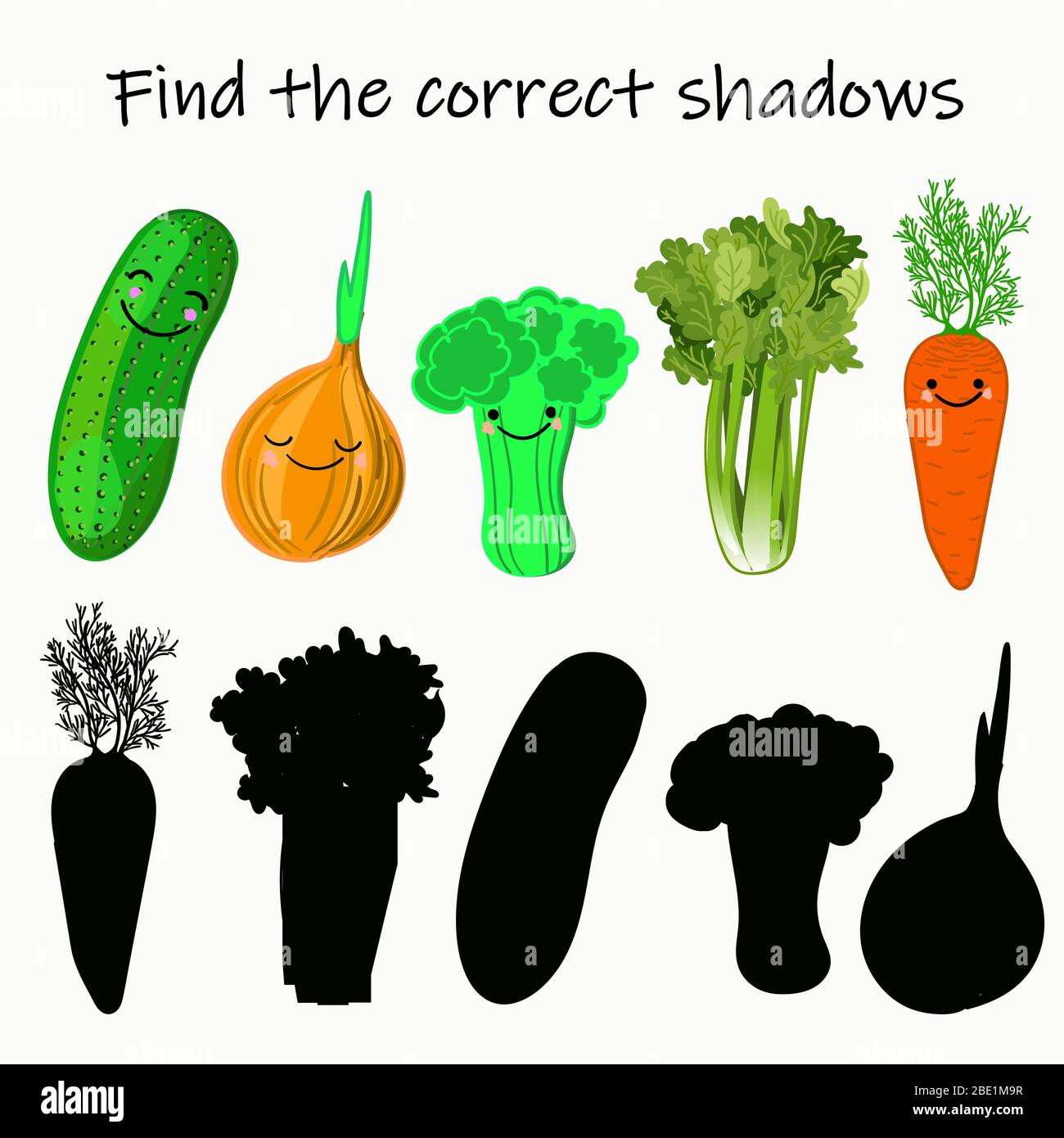 Find the right shade of vegetable. Educational game for children ...