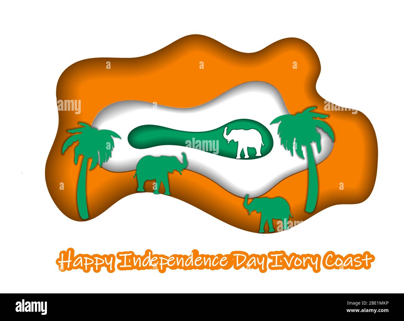 Creative illustration for independence day of ivory coast. Stock Vector