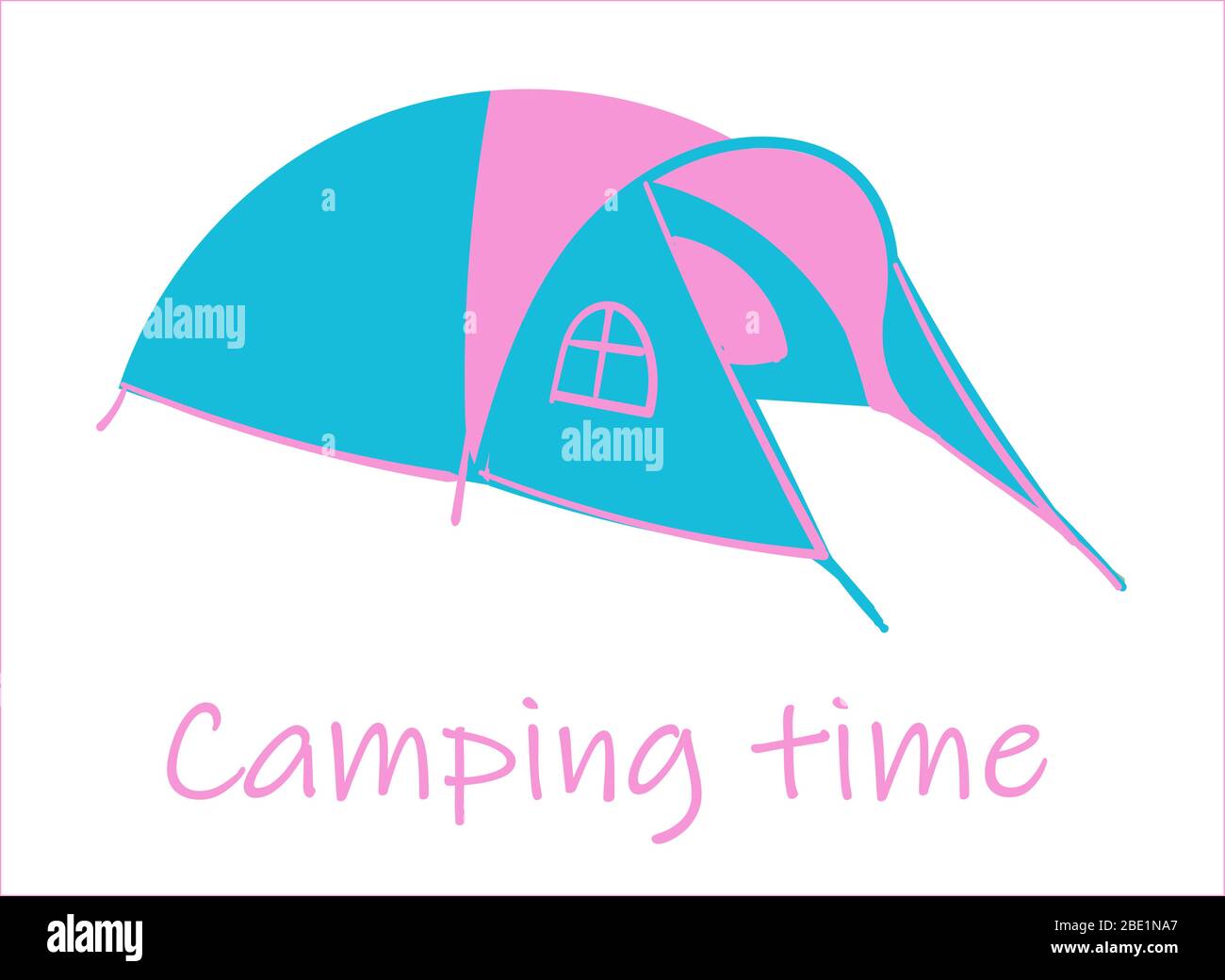 Summer camp. tourist tent on a white isolated background Stock Vector ...