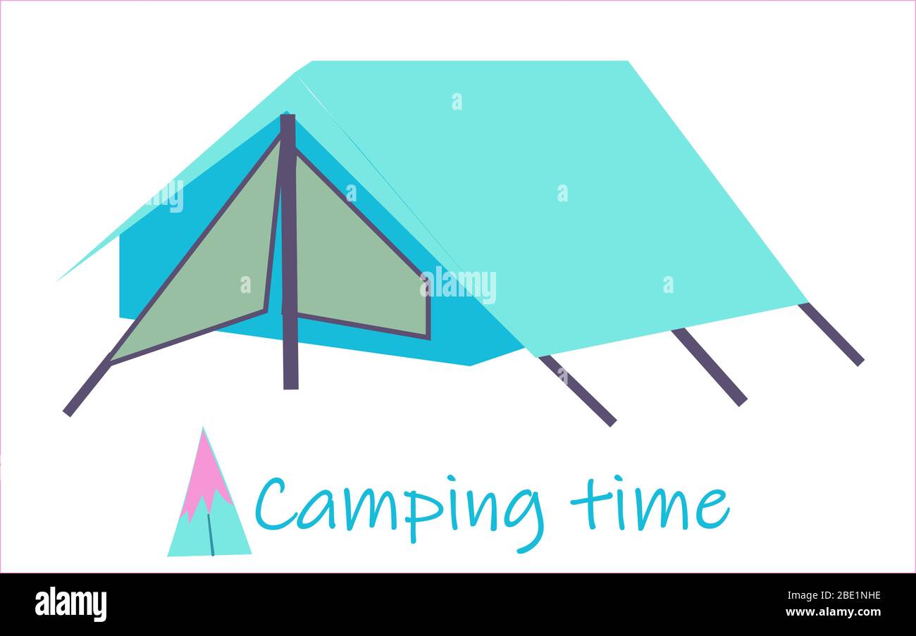 Summer camp. tourist tent on a white isolated background Stock Vector ...