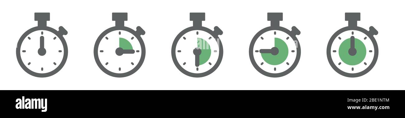 Set of Timer vector icons on white background. Countdown Timer vector ...